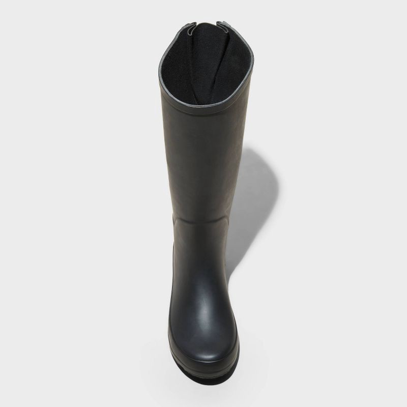 slide 3 of 4, Women's River Tall Rain Boots - A New Day™ Black 7: Waterproof, Adjustable Buckle, Non-Marking Outsole, 1 ct