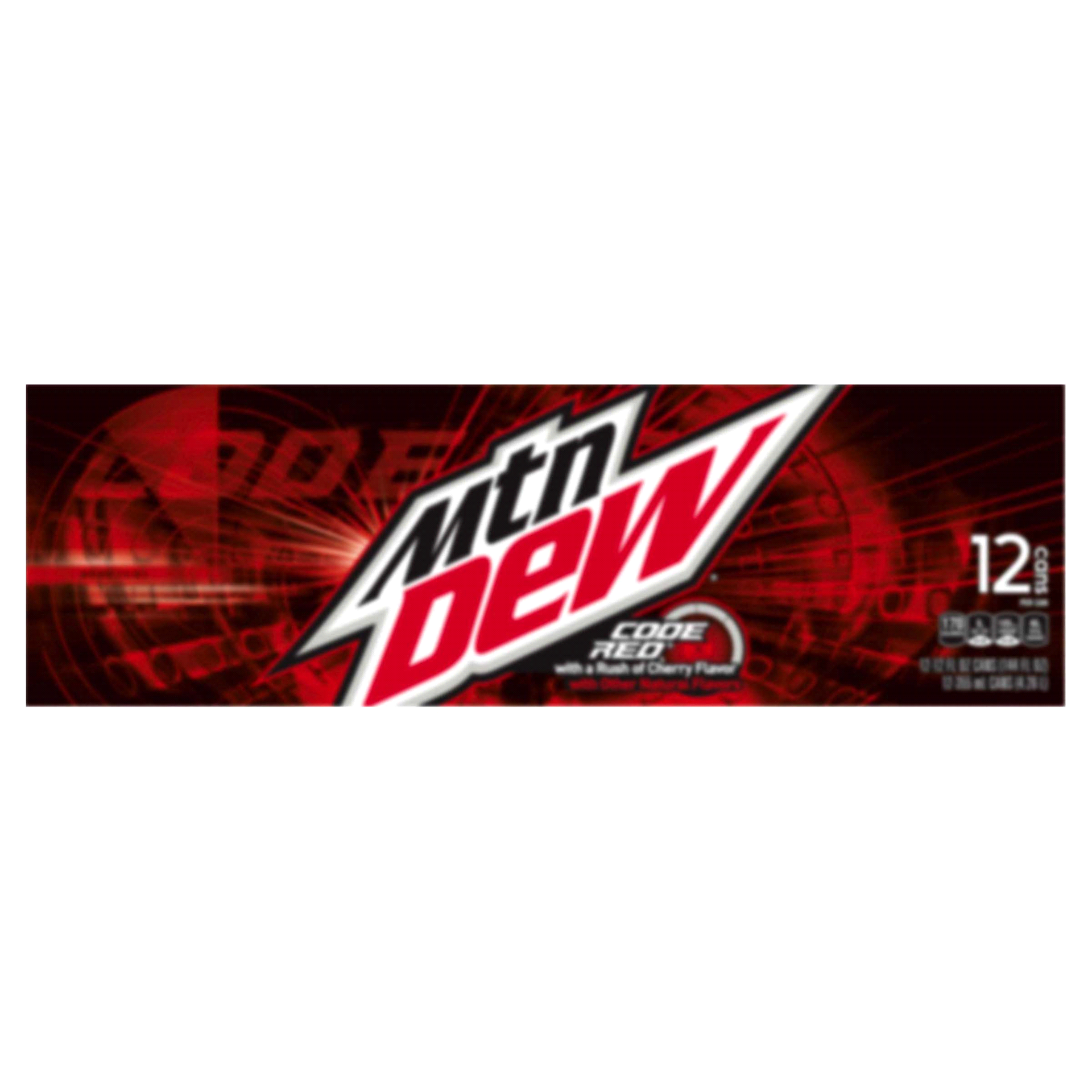slide 3 of 9, Mountain Dew Code Red Soda DEW With A Rush Of Cherry 12 Fl Oz 12 Count, 12 ct; 12 fl oz
