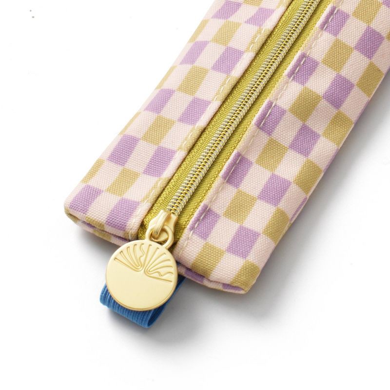 slide 3 of 3, PAPIER Elastic fabric Pencil pouch 7.9"x2" Checkered, 1 ct