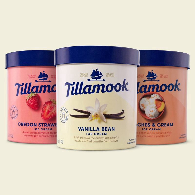 slide 4 of 4, Tillamook Peaches & Cream Ice Cream 1.5 qt, 1.5 qt