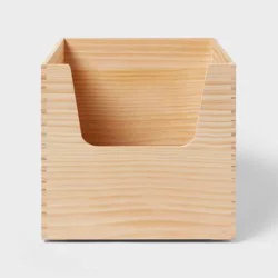 Large Stackable Kids' Wood Storage Bin Natural - Pillowfort™