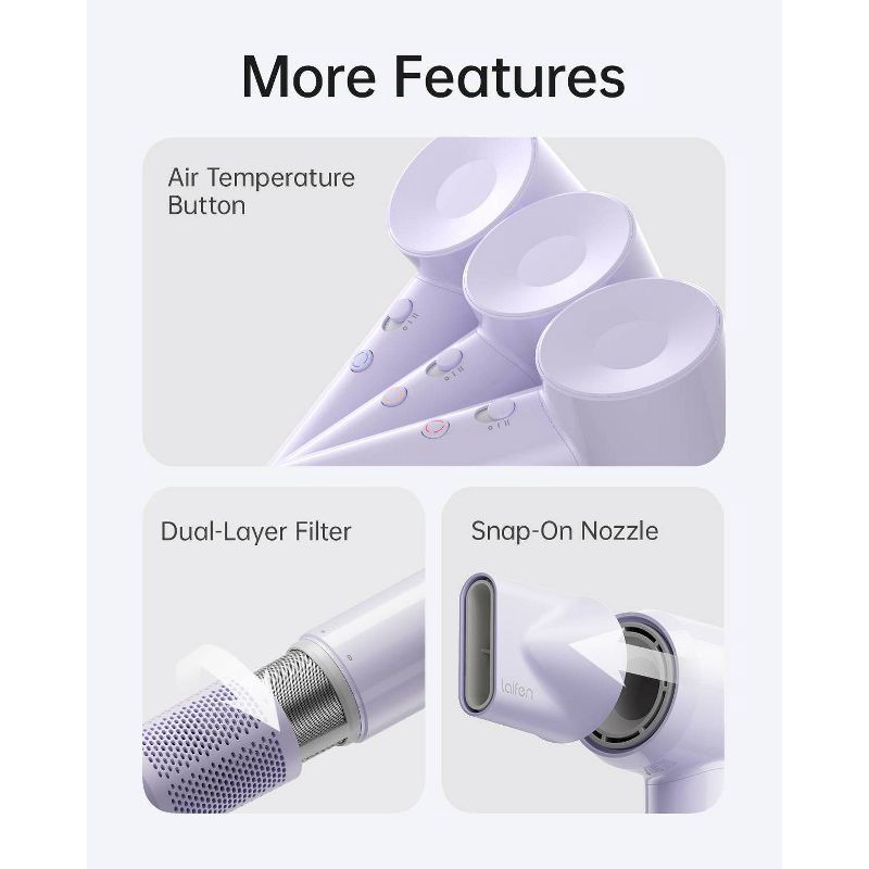slide 3 of 13, Laifen SE Lite Hair Dryer - Purple - 1400 Watts, 1 ct