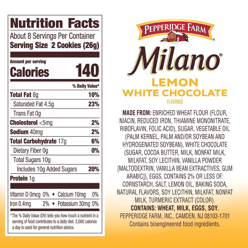 slide 2 of 5, Pepperidge Farm White Chocolate Lemon Cookies - 7oz, 7 oz