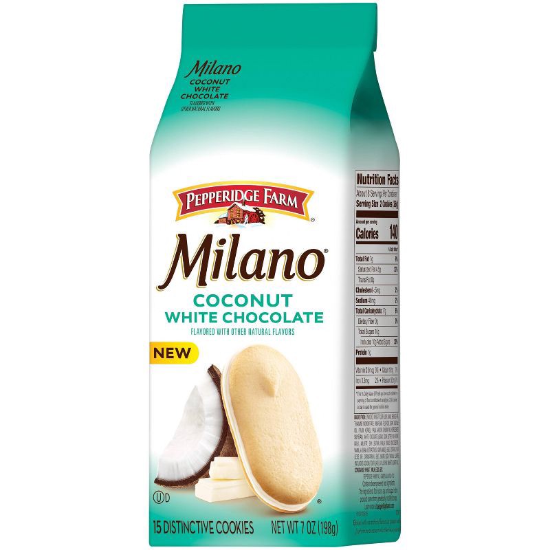 slide 5 of 5, Pepperidge Farm Milano White Chocolate Coconut Cookie - 7oz, 7 oz