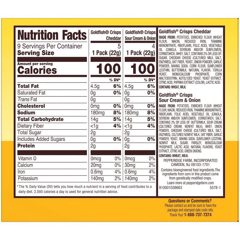 slide 3 of 5, Goldfish Crisps Variety Pack - 7.2oz/9ct, 7.2 oz, 9 ct