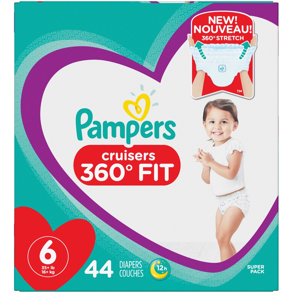 slide 2 of 2, Pampers Cruisers 360 Fit Diapers Size 6, 44 ct
