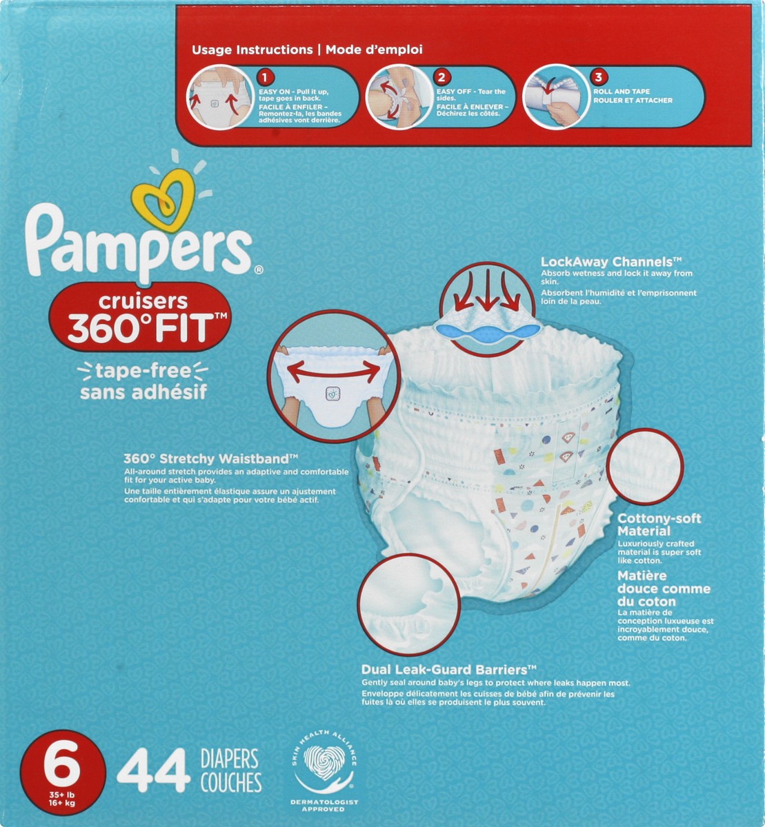 slide 8 of 9, Pampers Cruisers 360 Diapers - Size 6 - 48ct, 44 ct