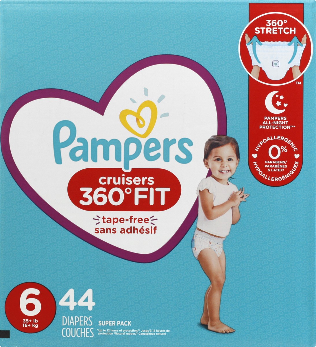 slide 9 of 9, Pampers Cruisers 360 Diapers - Size 6 - 48ct, 44 ct