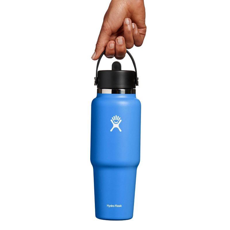 slide 3 of 3, Hydro Flask 32oz Wide Mouth Flex Straw Travel Water Bottle Cascade, 32 oz