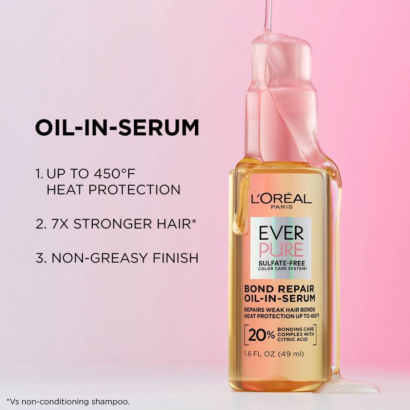 slide 3 of 12, L'Oreal Paris EverPure Bond Repair Hair Oil-in-Serum and Heat Protectant - 1.6 fl oz, 1.6 fl oz