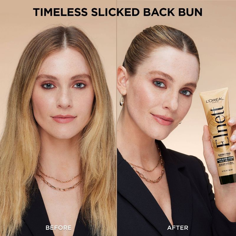 slide 7 of 10, L'Oreal Paris Elnett Anti-Frizz Slick Back Styling Cream for Flexible Hold - 5.1 fl oz, 5.1 fl oz