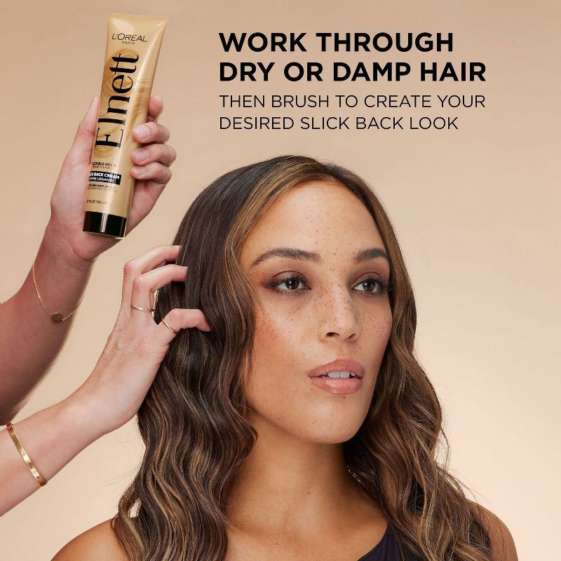 slide 9 of 10, L'Oreal Paris Elnett Anti-Frizz Slick Back Styling Cream for Flexible Hold - 5.1 fl oz, 5.1 fl oz