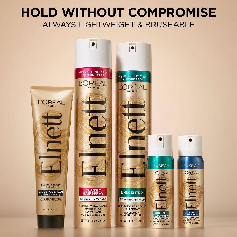 slide 10 of 10, L'Oreal Paris Elnett Anti-Frizz Slick Back Styling Cream for Flexible Hold - 5.1 fl oz, 5.1 fl oz