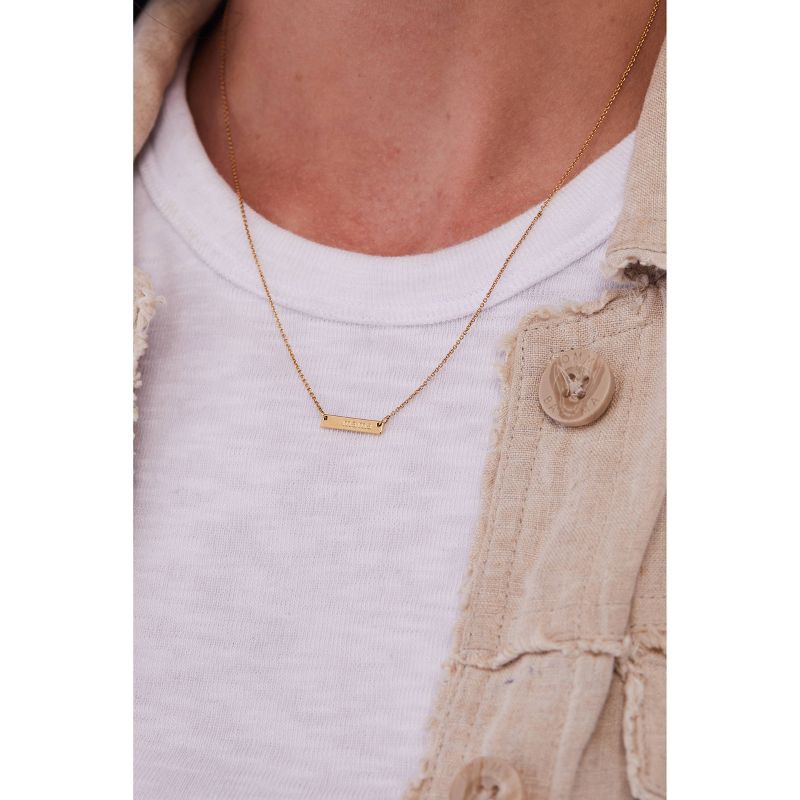 slide 3 of 4, Tiny Tags 14K Gold Ion Plated Mama Bar Chain Necklace, 1 ct