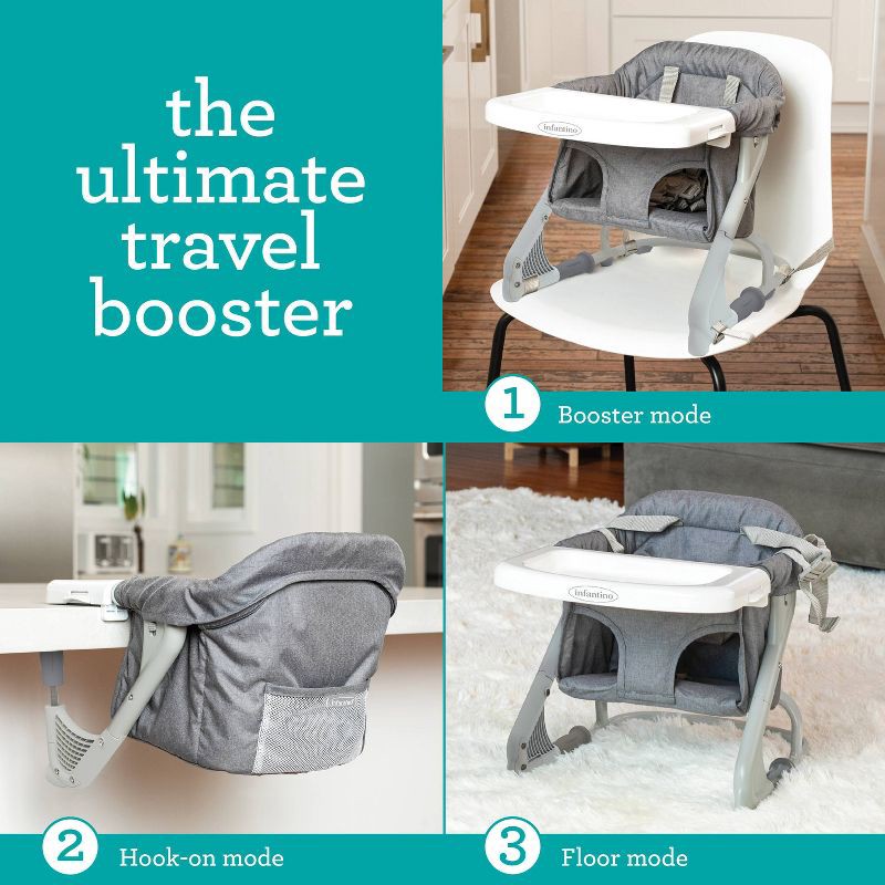 slide 4 of 10, Infantino The Ultimate Travel Booster - Gray, 1 ct