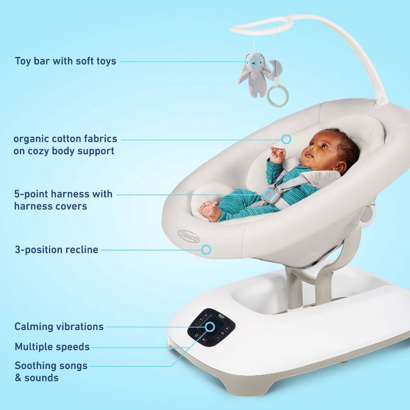 slide 5 of 8, Graco Smart Sense Soothing Baby Swing - Rori, 1 ct