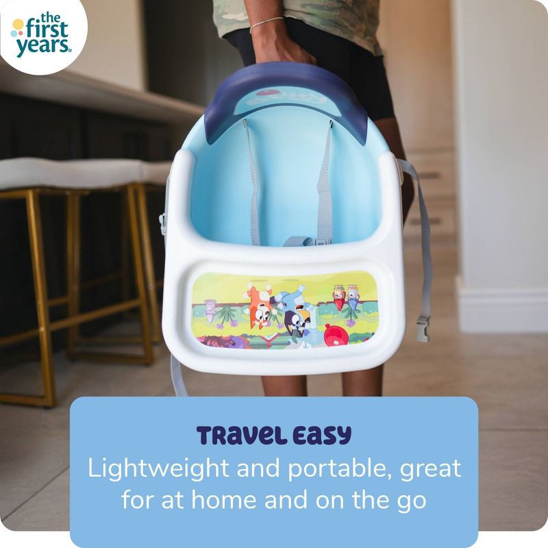 slide 3 of 11, The First Years Bluey Mealtime Booster Seat - Toddler Feeding Seat - Blue/White, 1 ct