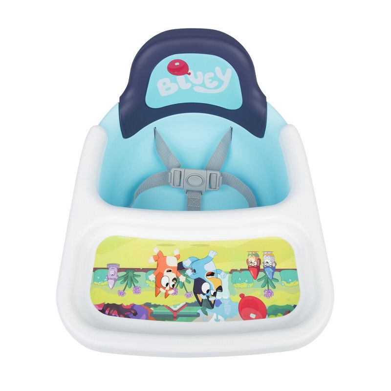 slide 9 of 11, The First Years Bluey Mealtime Booster Seat - Toddler Feeding Seat - Blue/White, 1 ct