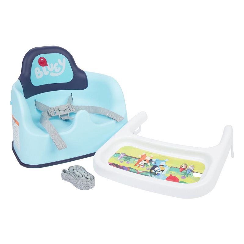 slide 10 of 11, The First Years Bluey Mealtime Booster Seat - Toddler Feeding Seat - Blue/White, 1 ct