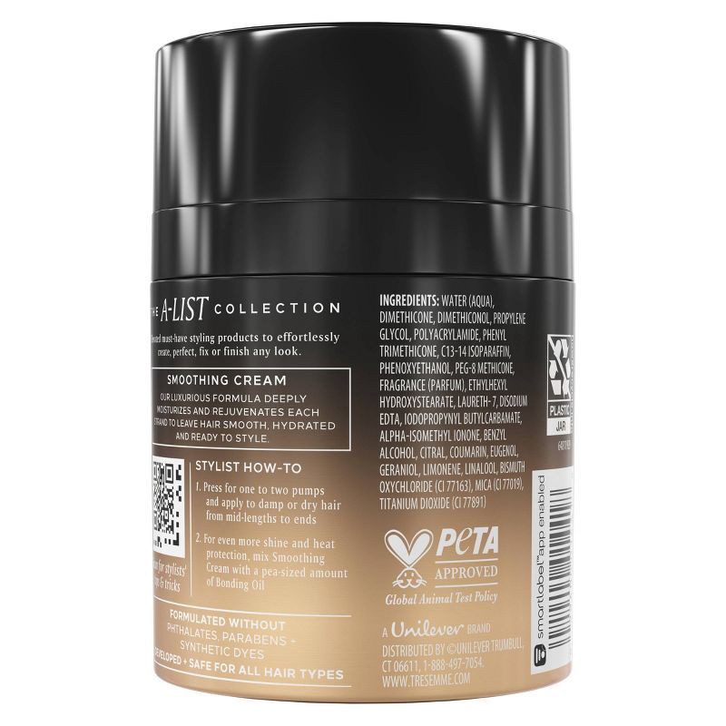slide 2 of 9, Tresemme A-List Collection Smoothing Cream, Golden Vanilla & Sandalwood Scent - 3.04 fl oz, 3.04 fl oz