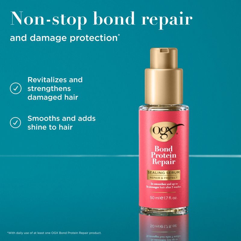 slide 3 of 8, OGX Repair & Protect Bond Protein Repair Sealing Hair Serum - 1.7 fl. oz, 1.7 fl oz