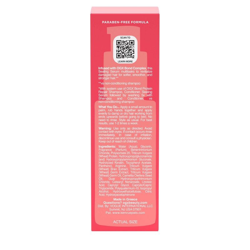 slide 6 of 6, OGX Repair & Protect Bond Protein Repair Sealing Hair Serum - 1.7 fl. oz, 1.7 fl oz