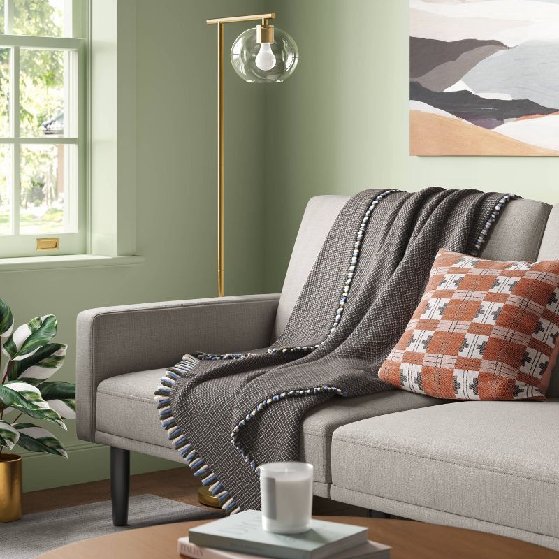 slide 2 of 5, Woven Throw Blanket Neutral/Green/Blue - Threshold™, 1 ct