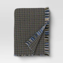 Woven Throw Blanket Neutral/Green/Blue - Threshold™