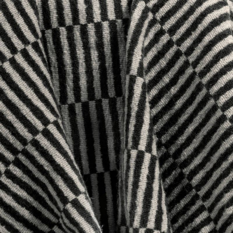 slide 5 of 5, 50''x60'' Oversized Woven Linework Throw Blanket Black/Cream - Threshold™, 1 ct