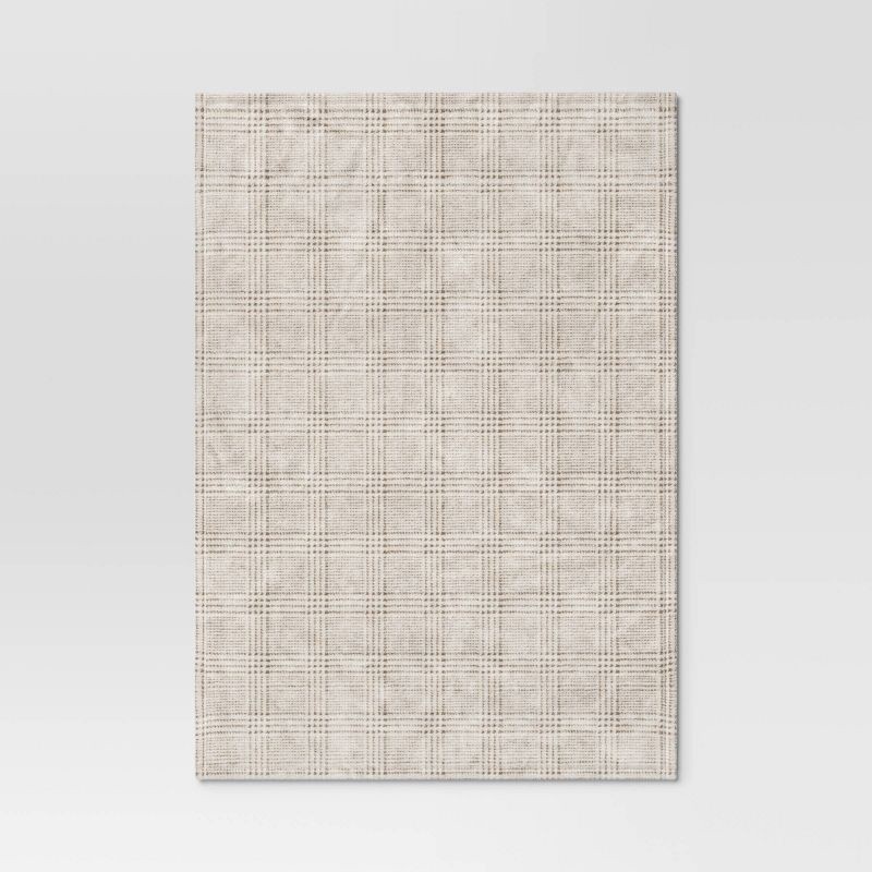 slide 3 of 5, Oversized Printed Glen Plaid Primalush Throw Blanket Gray/Ivory - Threshold™, 1 ct