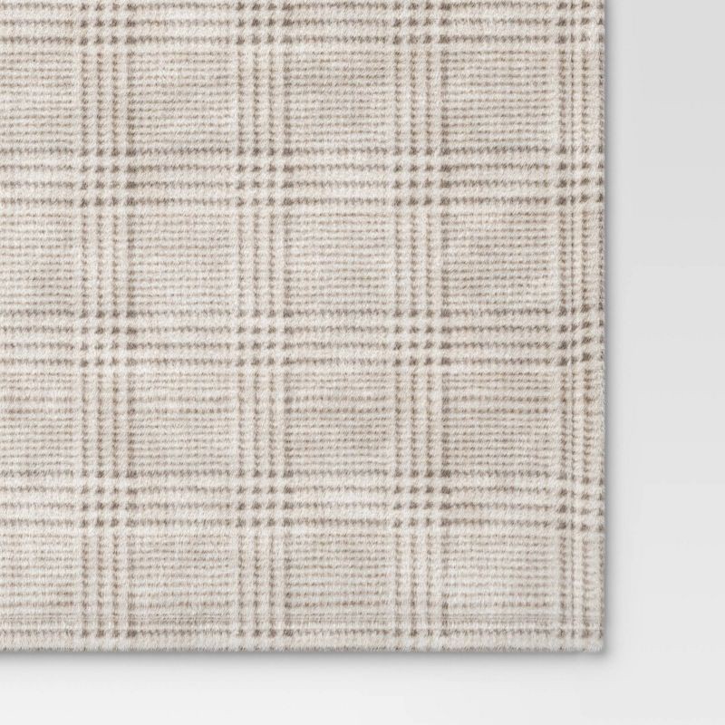 slide 4 of 5, Oversized Printed Glen Plaid Primalush Throw Blanket Gray/Ivory - Threshold™, 1 ct