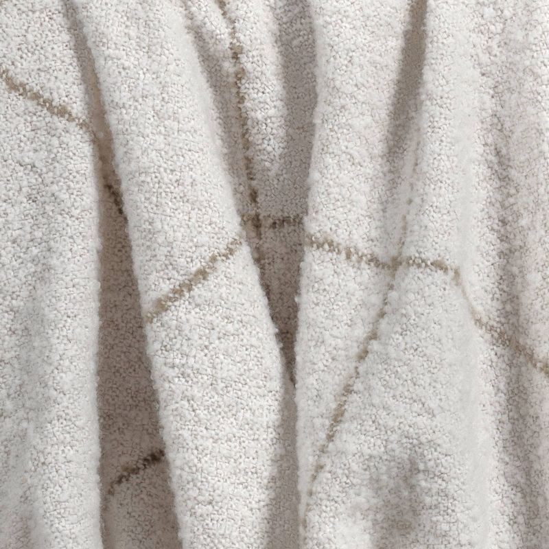 slide 5 of 5, Windowpane Boucle Throw Blanket Cream/Neutral - Threshold™, 1 ct