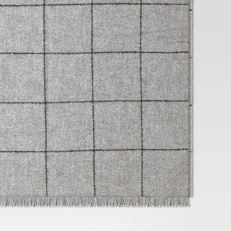 slide 4 of 5, Windowpane Boucle Throw Blanket Cray/Charcoal - Threshold™, 1 ct