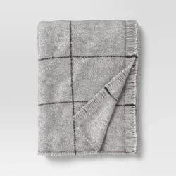 Windowpane Boucle Throw Blanket Cray/Charcoal - Threshold™