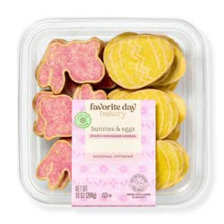 Spring Easter Eggs & Bunny Mini Sugar Cookie Tub - 10oz - Favorite Day™