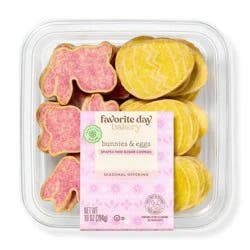 Spring Easter Eggs & Bunny Mini Sugar Cookie Tub - 10oz - Favorite Day™
