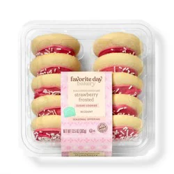 Spring Strawberry Frosted Sugar Cookies - 13.5oz/10ct - Favorite Day™