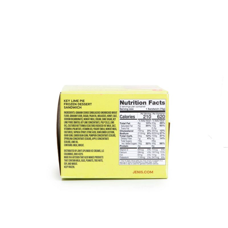 slide 3 of 6, Jeni's Ice Cream Key Lime Target Frozen Dessert Sandwich - 10.5oz/3pk, 10.5 oz, 3 ct