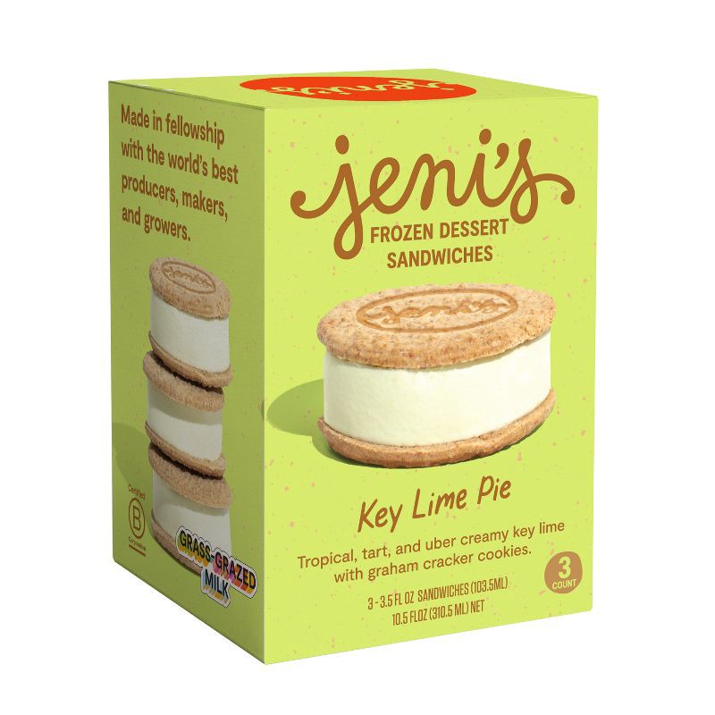 slide 6 of 6, Jeni's Ice Cream Key Lime Target Frozen Dessert Sandwich - 10.5oz/3pk, 10.5 oz, 3 ct