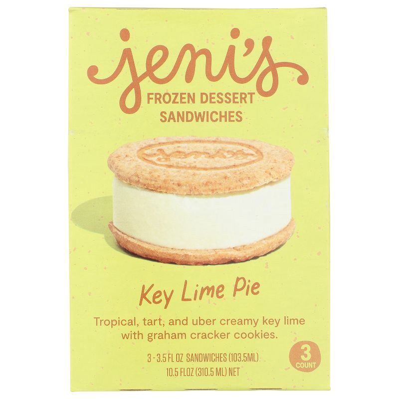 slide 1 of 6, Jeni's Ice Cream Key Lime Target Frozen Dessert Sandwich - 10.5oz/3pk, 10.5 oz, 3 ct