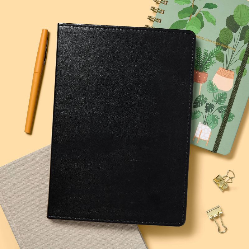 slide 2 of 4, 192pg Ruled Journal 10"x7" Leatherette Black - up&up™, 1 ct