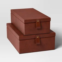 Faux Leather Storage Box Set - Threshold™