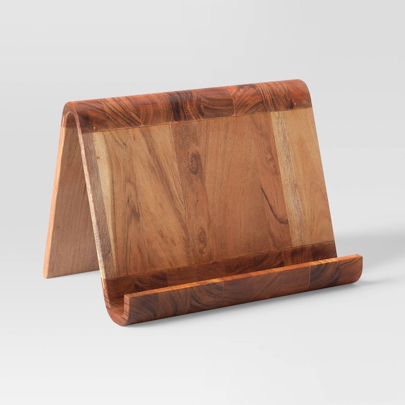 slide 1 of 3, Tablet and Book Stand Natural Wood - Threshold™, 1 ct