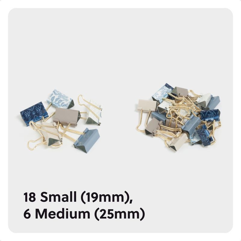 slide 4 of 6, U Brands 24ct Binder Clip Set Ornate Florals, 24 ct