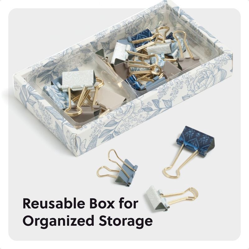 slide 6 of 6, U Brands 24ct Binder Clip Set Ornate Florals, 24 ct