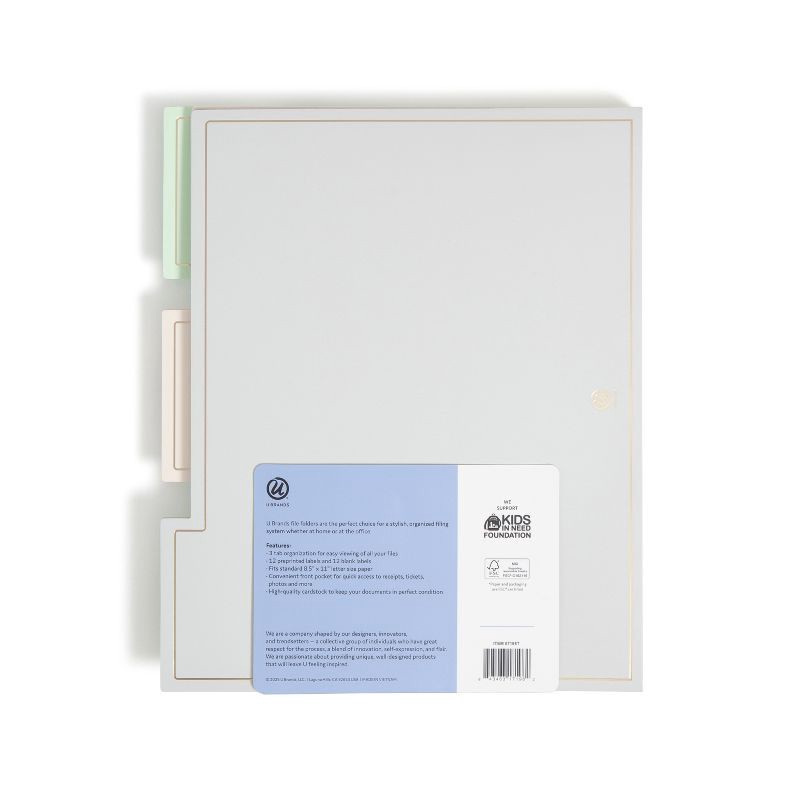 slide 4 of 6, U Brands Paper Folder 9ct File Folders with Pockets Soft Pastels, 9 ct