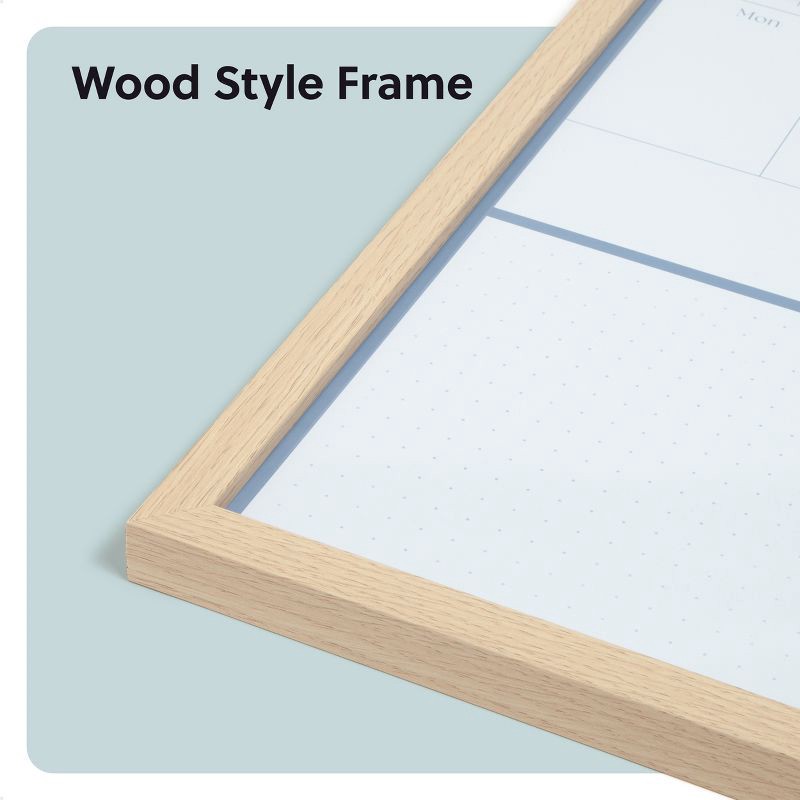 slide 5 of 6, U Brands 16"x16" Flat Front Wood Frame Dry Erase Weekly Natural, 1 ct