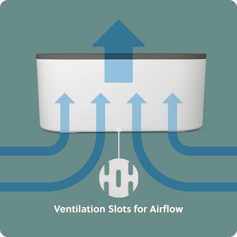 slide 4 of 6, U Brands Desktop Cable Storage Box White/Charcoal, 1 ct