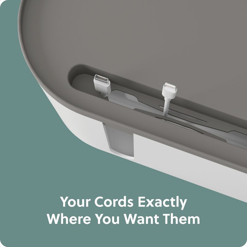 slide 6 of 6, U Brands Desktop Cable Storage Box White/Charcoal, 1 ct