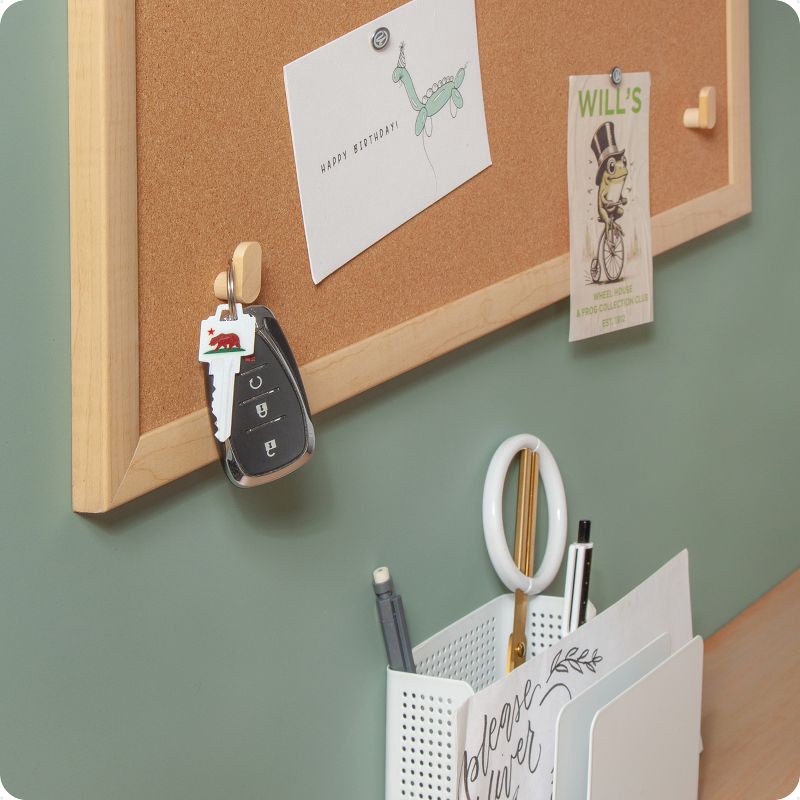 slide 2 of 6, U Brands 6ct Wood Hook Push Pins, 6 ct